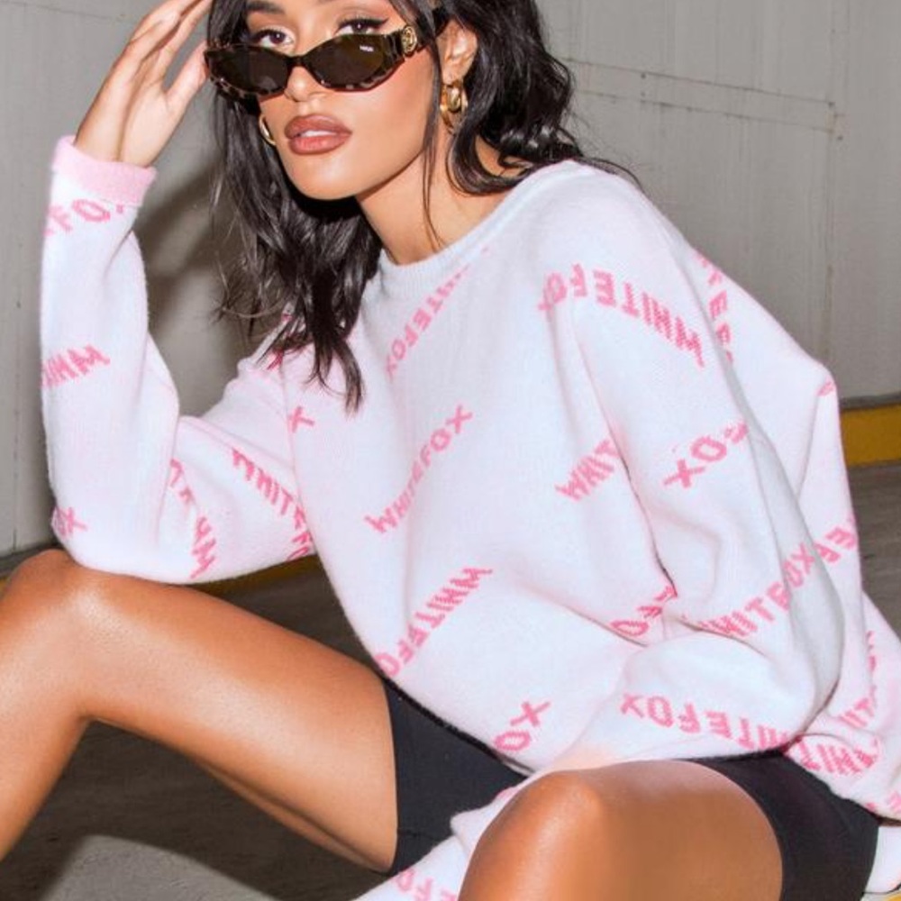 White Fox Brooklyn Knit Baby Pink
